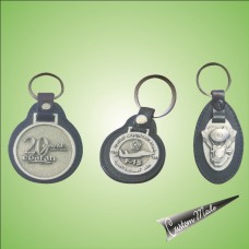 Keychain - Leather with Pewter Motif